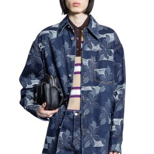 Floral Jacquard Denim Shirt