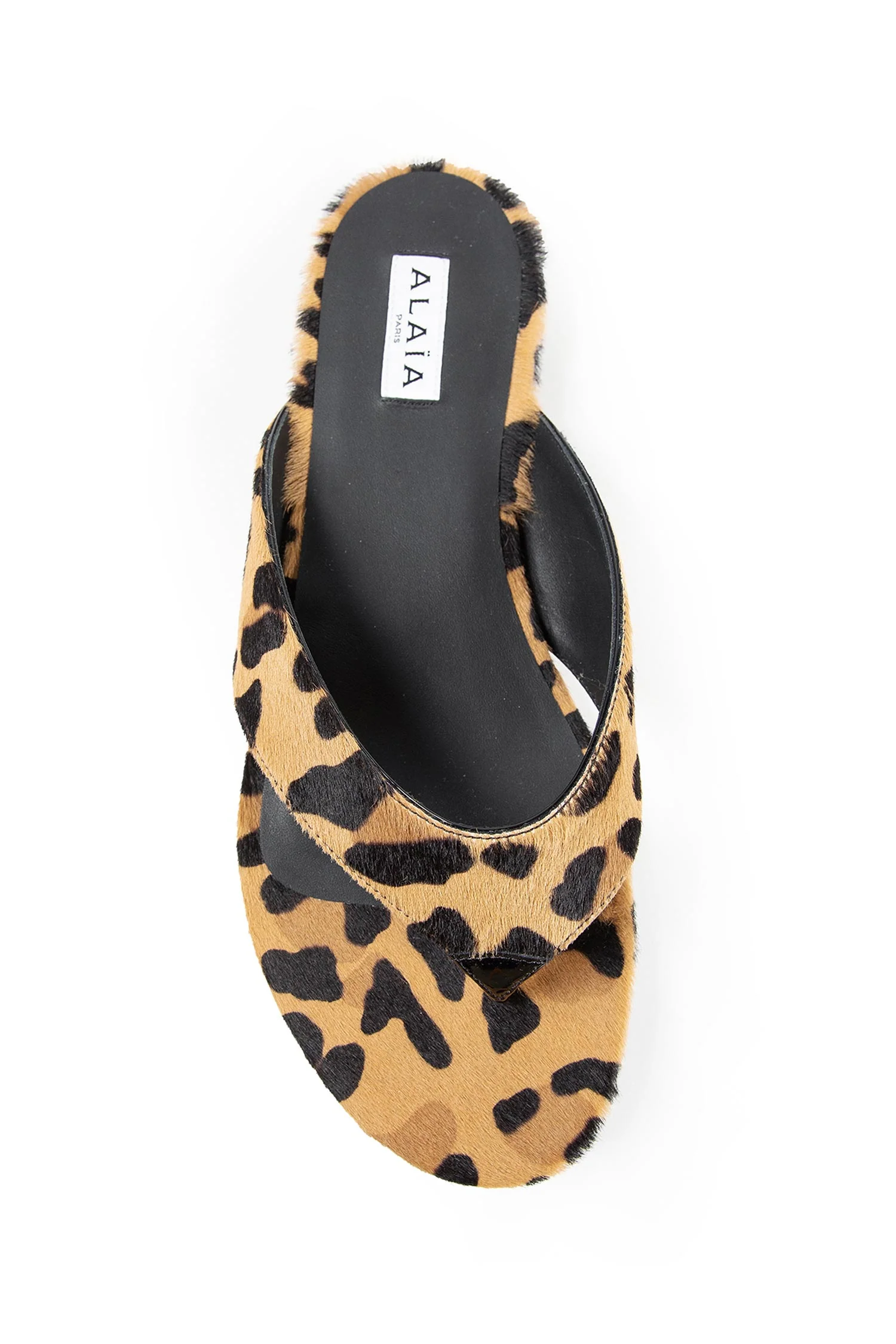 Flat Tong Mules in Leopard Calf Hair - immagine 6