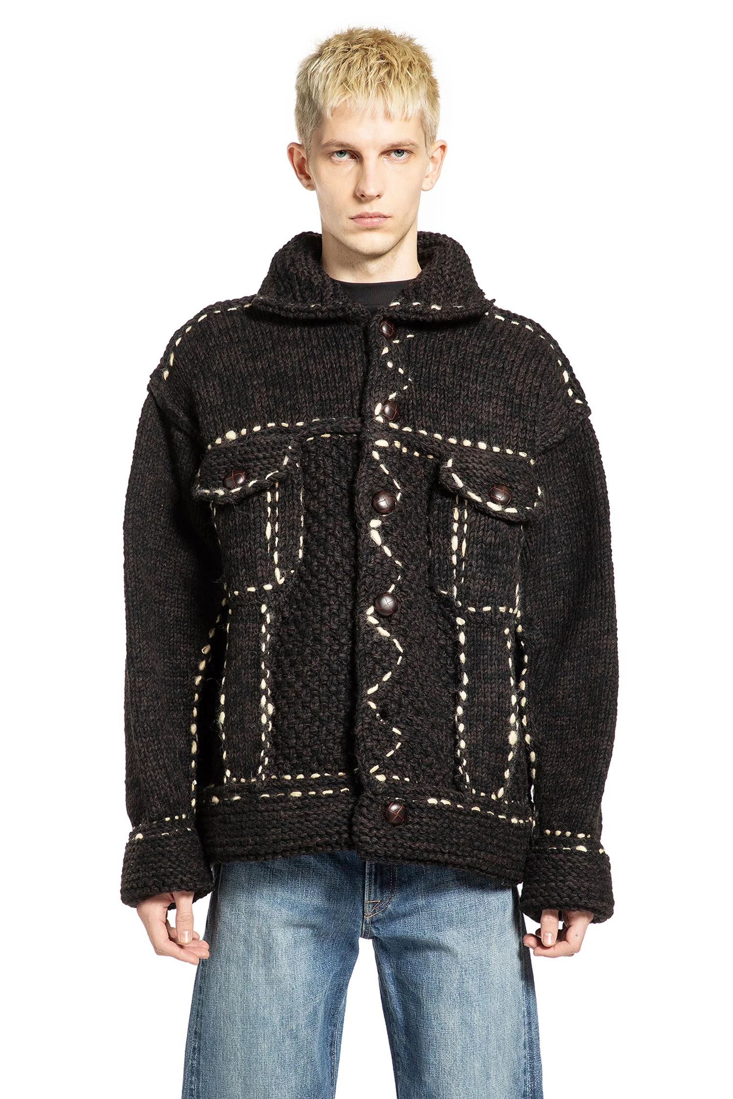 Wool Hand Knit Cowichan G-Jacket - immagine 3