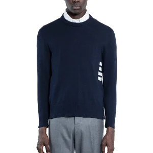 4 bar stripe cotton sweater